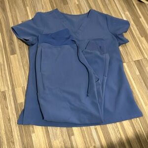 Ceil blue mandala scrubs set joggers xsp one pocket top xs